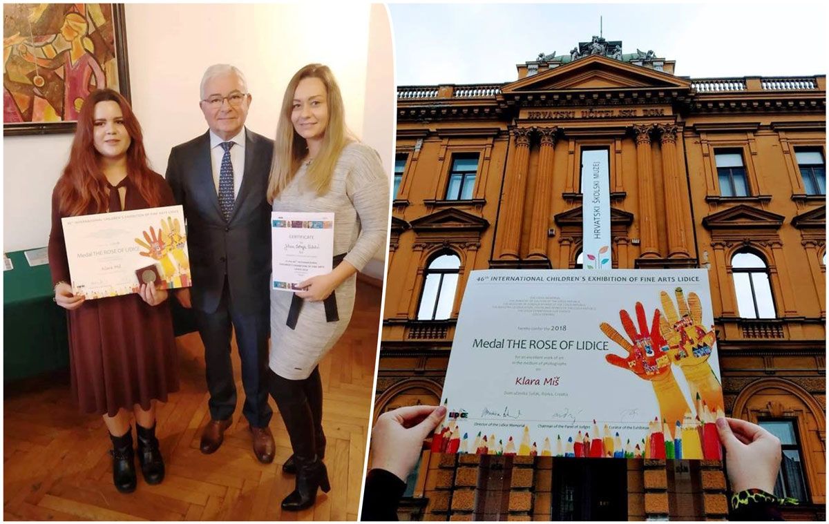 Učenica Klara Miš od veleposlanika Češke primila nagradu za fotografiju “Kišni prozor” u sklopu manifestacije “Lidice 2018”