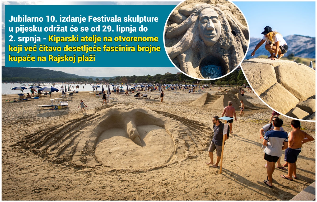 USKORO: 10. Festival skulptura u pijesku na Rajskoj plaži – Od pješčanog automobila do parka skulptura