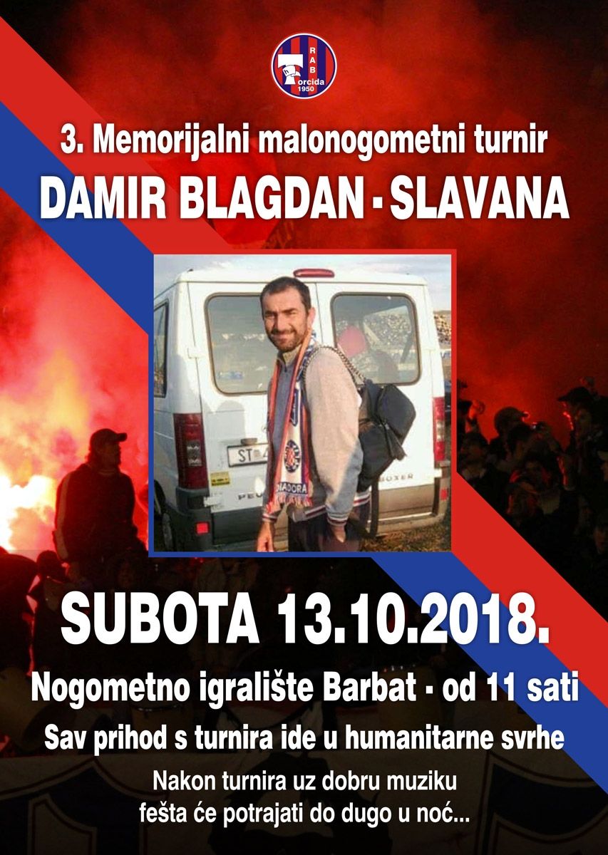 3. Memorijalni malonogometni turnir DAMIR BLAGDAN – SLAVANA / (sub.) 13.10. od 11h