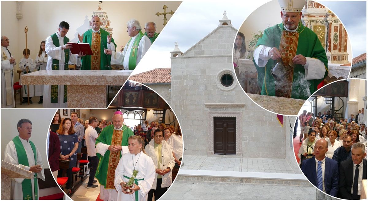 Krčki biskup mons. Ivica Petanjak posvetio novi oltar obnovljene crkve sv. Bernardina u Kamporu