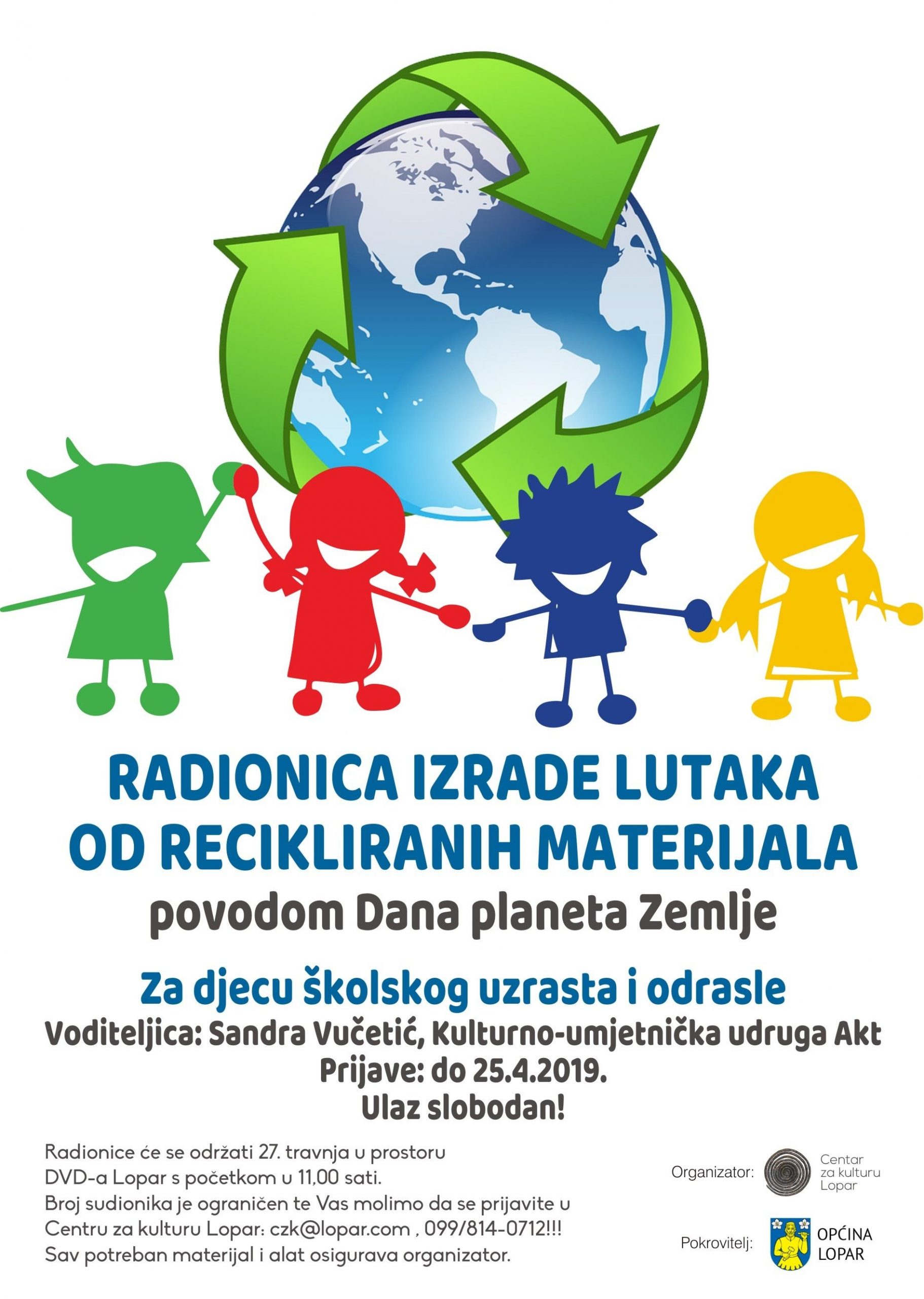 Radionica izrade lutaka od recikliranih materijala za školsku djecu i odrasle / Prijave do 25.4.2019.