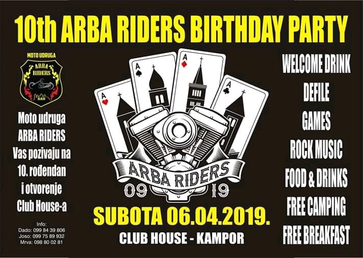 Udruga Arba Riders slavi svoj 10. rođendan! / 5. i 6. travnja 2019.