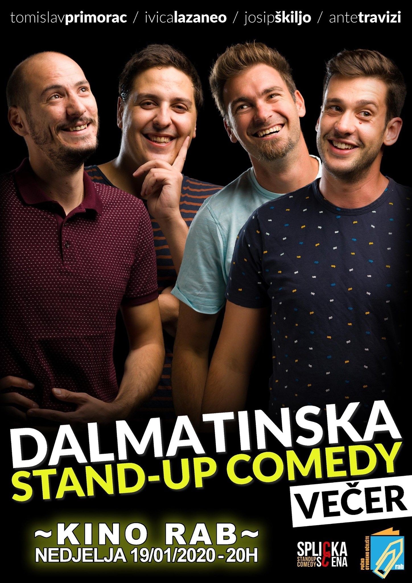 Splitski komičari na scenu Kina Rab donose “Dalmatinsku stand-up comedy večer”