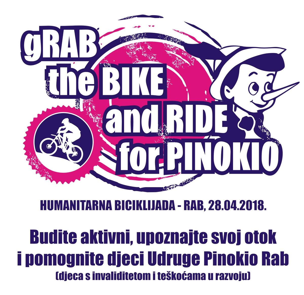 I ove godine pedaliramo za Pinokio! – “gRab the Bike and Ride for Pinokio” / (sub.) 28.4.2018.