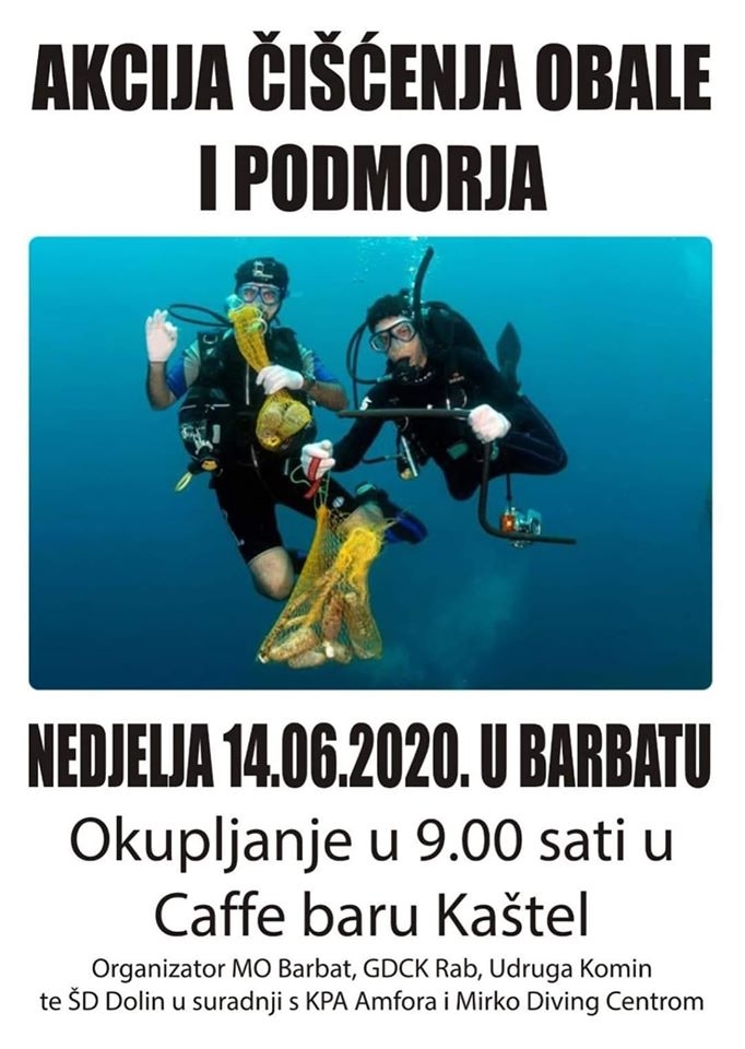 Lipanjska akcija čišćenja obale i podmorja u Barbatu / (ned.) 14.6.2020. od 9.00h