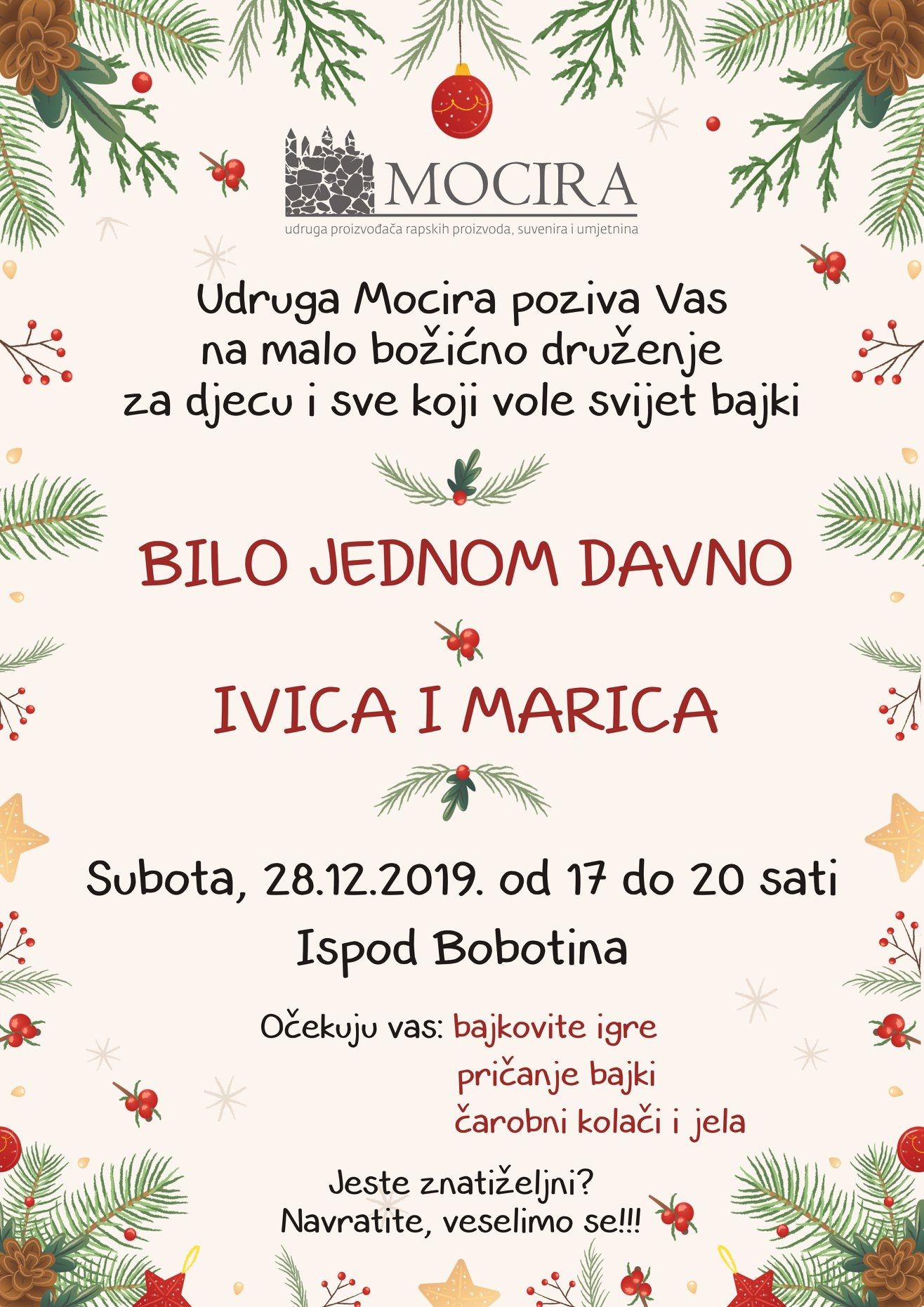 Bajkovito božićno druženje u režiji UDRUGE MOCIRA / (sub.) 28.12. od 17-20h
