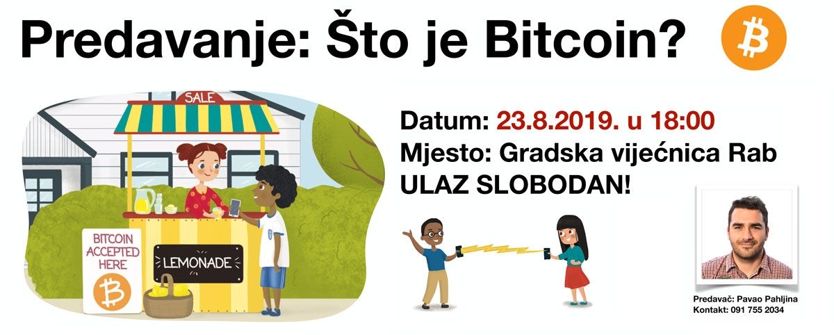 Predavanje pod naslovom “Što je Bitcoin?” digitalni novac 21. stoljeća / (pet.) 23.8. u 18h