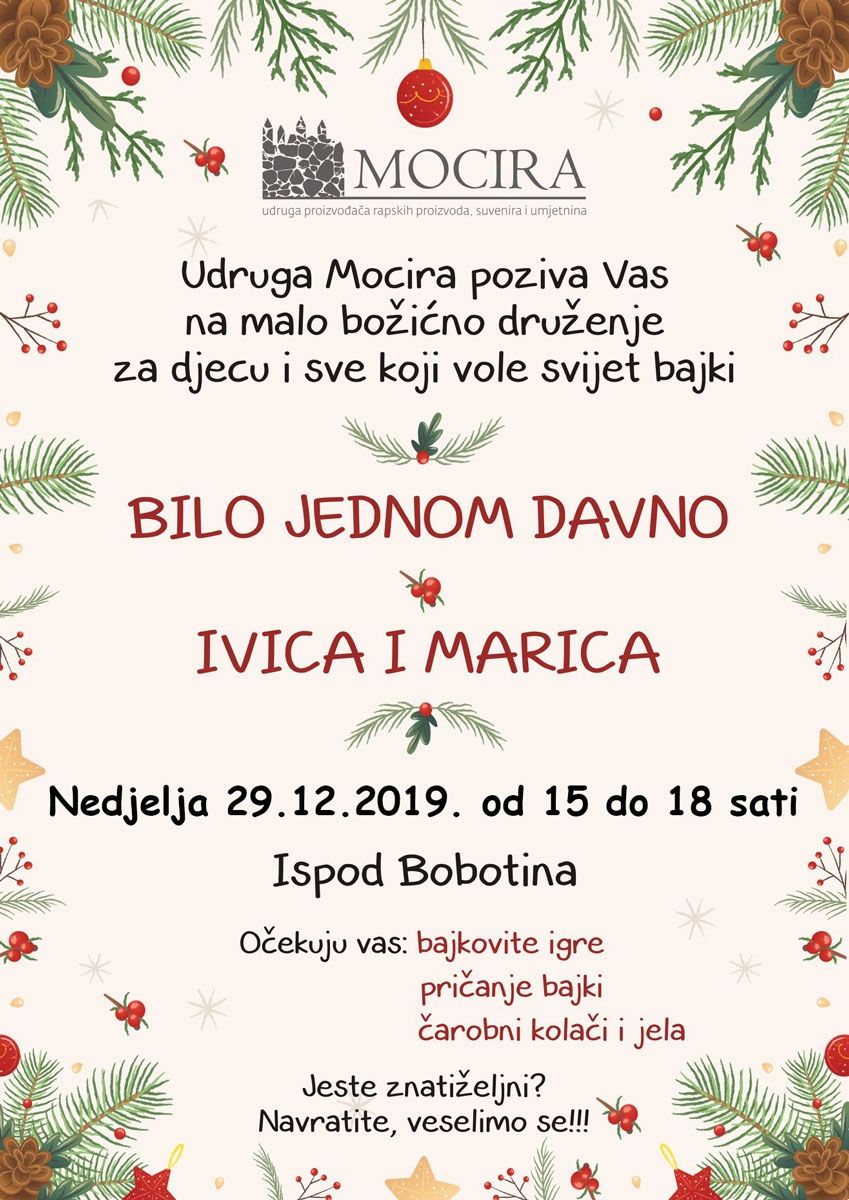 Novi termin božićnog druženja članova Udruge MOCIRA s djecom / (ned.) 29.12. od 15-18h