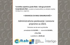 TZ grada RABA | Edukacije za male iznajmljivače za što pripremljeniji ulazak u predstojeću sezonu