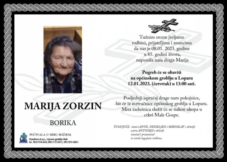 MARIJA ZORZIN – Borika