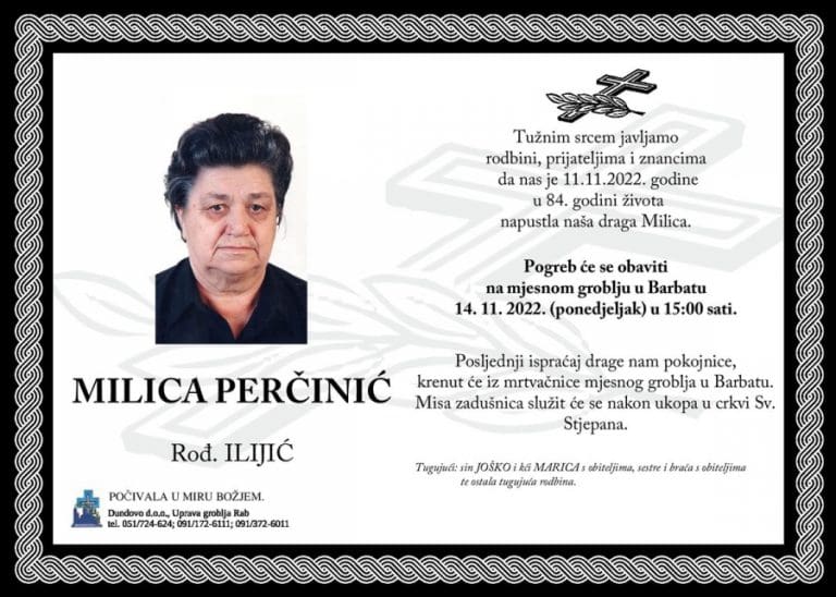 MILICA PERČINIĆ rođ. Ilijić