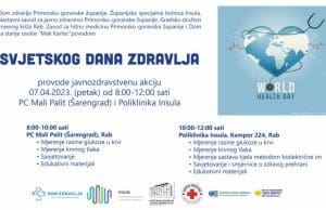 Javnozdravstvena akcija u PC Mali Palit i Poliklinici Insula povodom SVJETSKOG DANA ZDRAVLJA