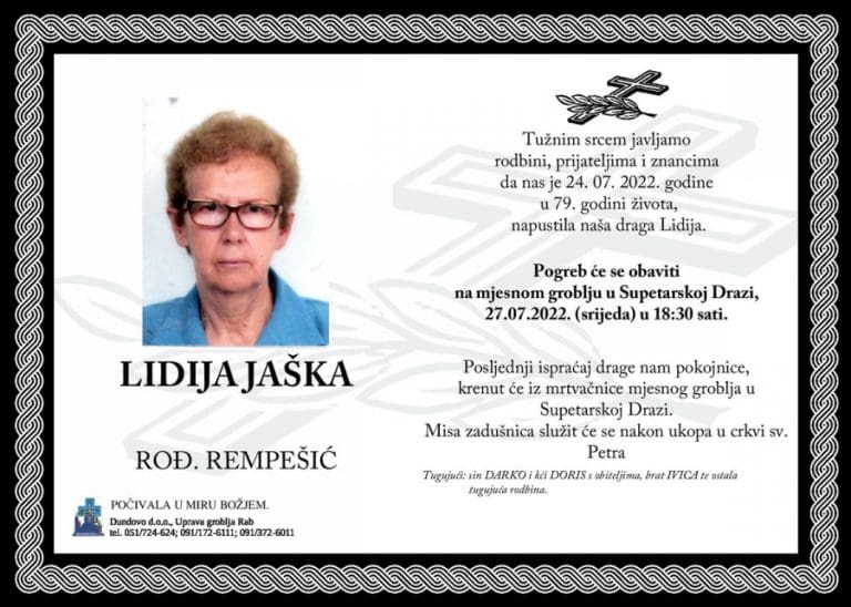 LIDIJA JAŠKA rođ. Rempešić