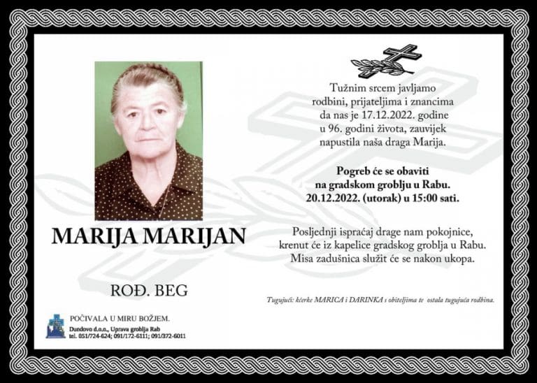 MARIJA MARIJAN rođ. Beg
