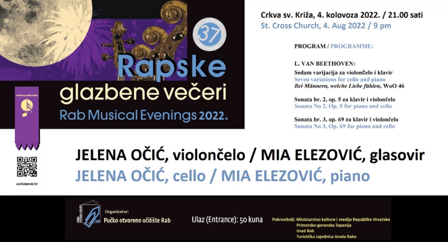37. RGV – U crkvi sv. Križa koncert će održati čelistica Jelena Očić i pijanistica Mia Elezović