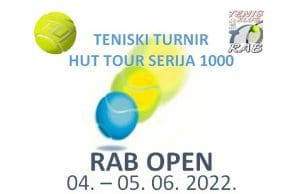 Teniski turnir “RAB OPEN” Hut Tour serije 1000 | 4. i 5. lipnja 2022.