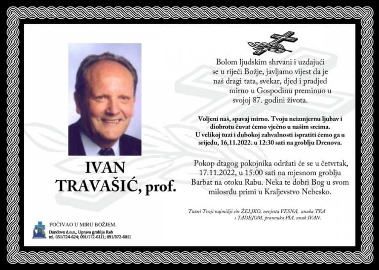 IVAN TRAVAŠIĆ, prof