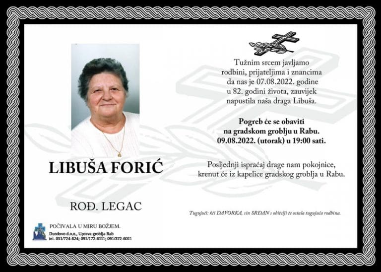 LIBUŠA FORIĆ rođ. Legac