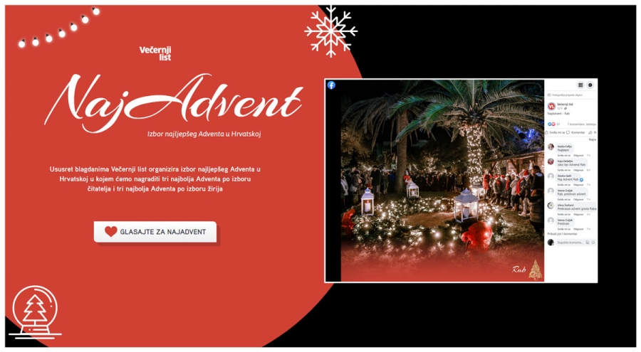 Rab u utrci za izbor najljepšeg Adventa – Glasajte putem web stranice NajAdvent i Facebooka Večernjeg lista
