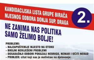 Kandidacijska lista grupe birača mjesnog odbora Donja Supetarska Draga