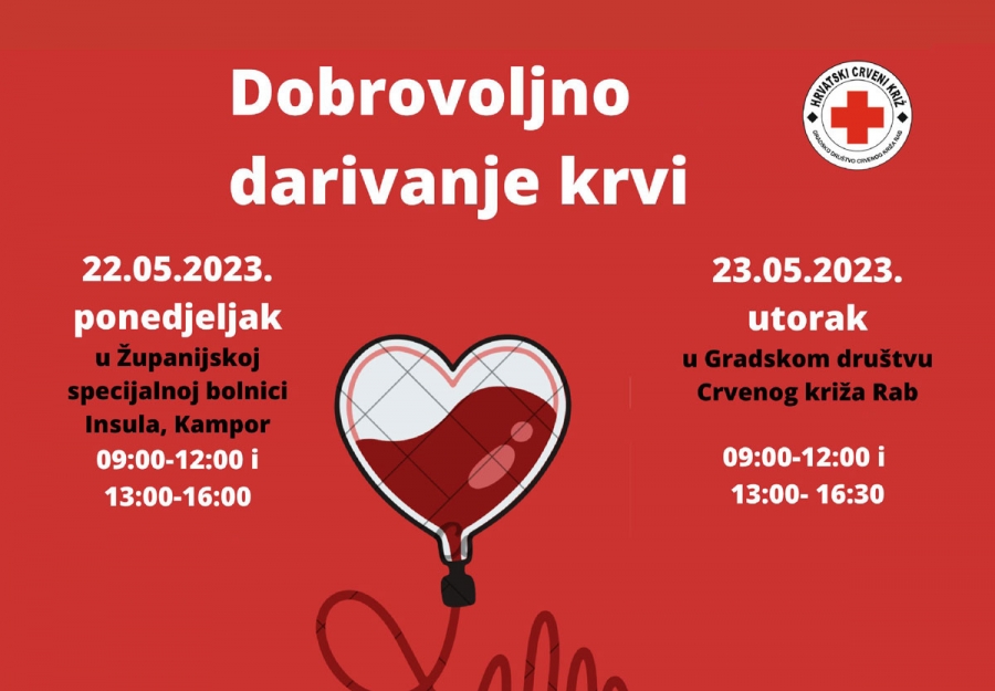 Pridružite se ovoj dvodnevnoj Akciji dobrovoljnog darivanja krvi u što većem broju!