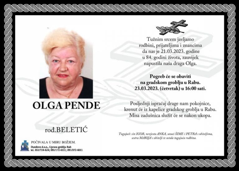 OLGA PENDE rođ. Beletić
