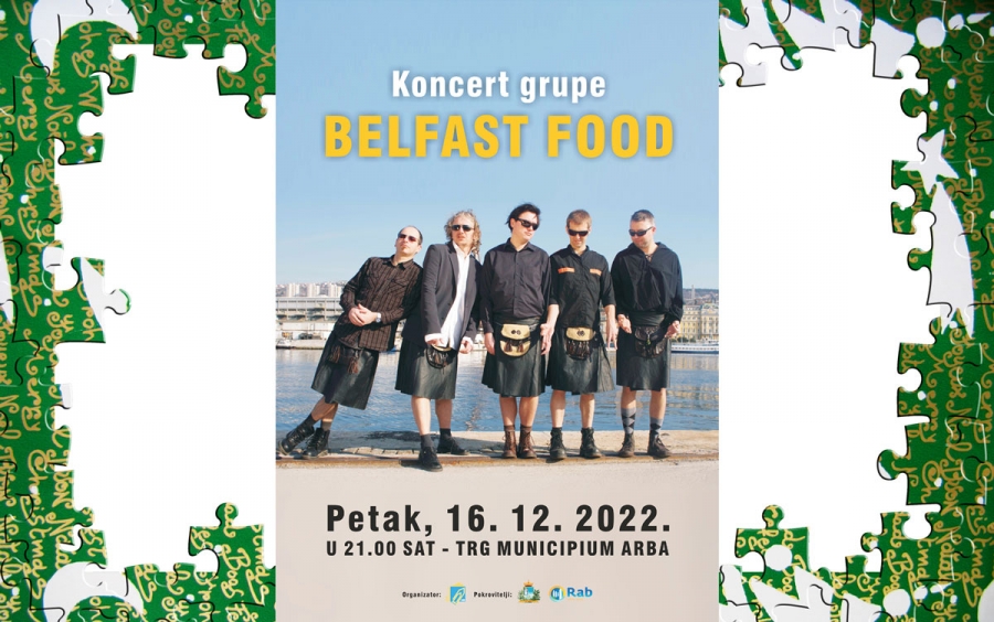 Koncert grupe Belfast Food na Trgu Municipium Arba | (pet.) 16.12. u 21:00 sat