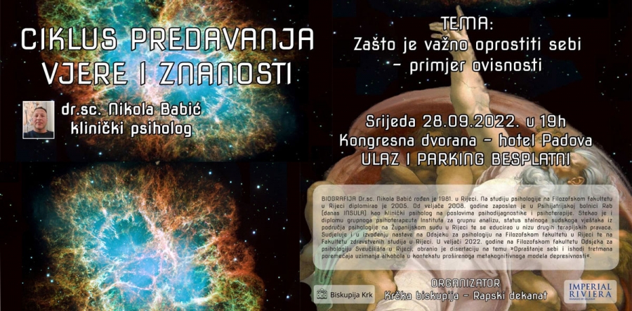 U srijedu 28. rujna započinje ciklus predavanja “VJERA I ZNANOST”