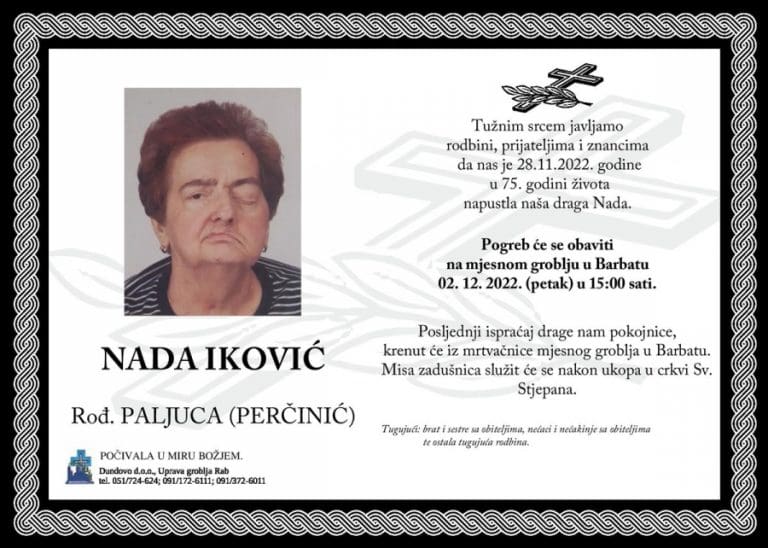 NADA IKOVIĆ, rođ. Paljuca (Perčinić)