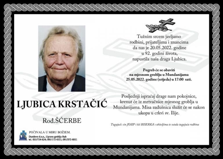 LJUBICA KRSTAČIĆ rođ. Šćerbe