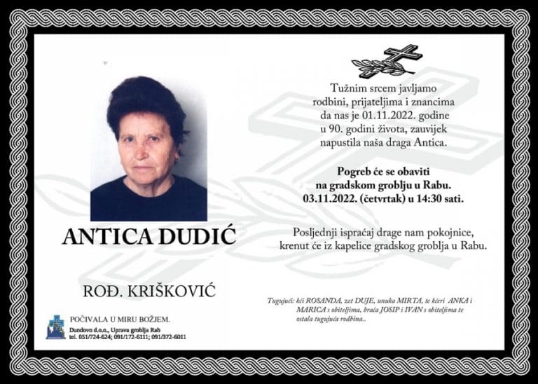 ANTICA DUDIĆ rođ. Krišković