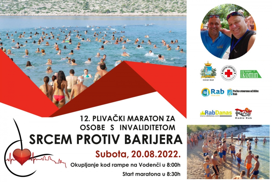 12. Plivački maraton za osobe s invaliditetom “SRCEM PROTIV BARIJERA” | (sub.) 20.8.2022.