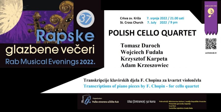 37. RGV | CHOPIN PROJECT – koncert POLISH CELLO QUARTETA  – (čet.) 7.7.2022. u 21h