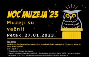 Noć Muzeja ’23 u Rabu i Loparu | (pet.) 27.1.2023.