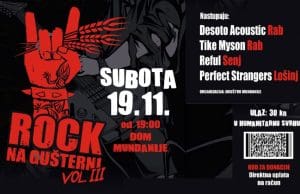 Humanitarni koncert ROCK NA GUŠTERNI u mjesnom domu Mundanije – Gušterna strikes again! | (sub.) 19.11. u 19h