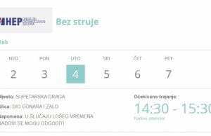 HEP ODS – Obavijest o prekidu opskrbe el. energijom u Supetarskoj Dragi | (uto.) 4.10.2022.