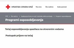 Saznajte kako možete postati spasilac na vodi i provjerite raspored tečajeva Hrvatskog Crvenog križa