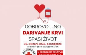 GDCK Rab poziva na akciju dobrovoljnog darivanja krvi u ponedjeljak 16. siječnja 2023.