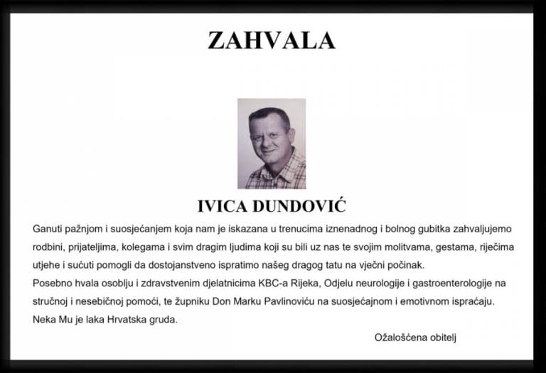 Zahvala | IVICA DUNDOVIĆ