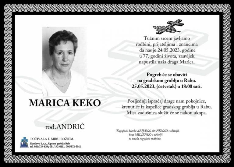 MARICA KEKO rođ. Andrić