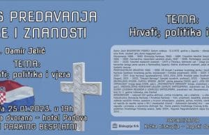 Hrvati, politika i vjera – dr. sc. Damir Jelić gost predavač u ciklusu predavanja Vjera i znanost | (sri.) 25.1.2023. u 19h