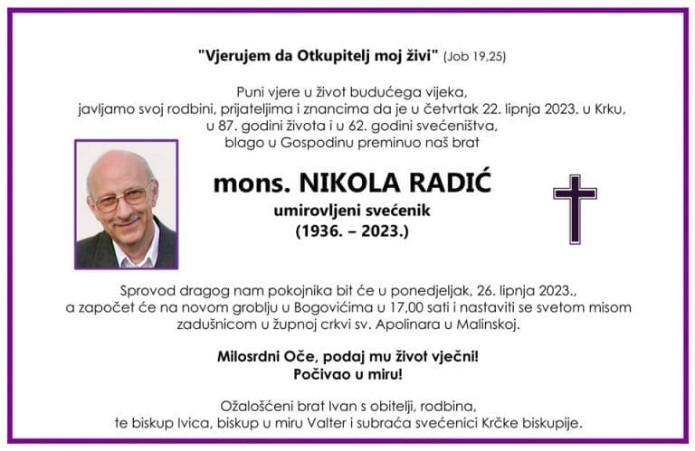 mons. NIKOLA RADIĆ