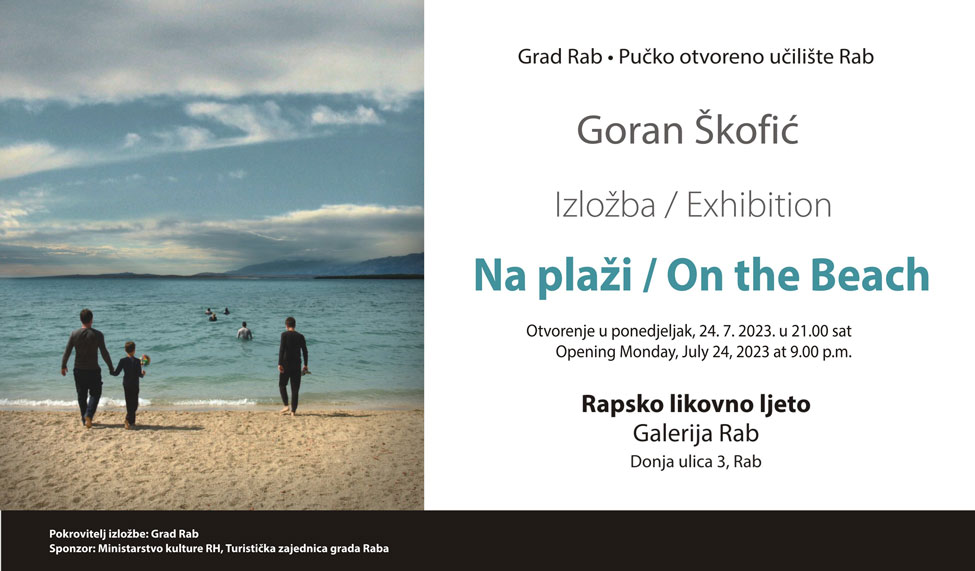 Na plaži – Otvaranje izložbe Gorana Škofića u Galeriji Rab