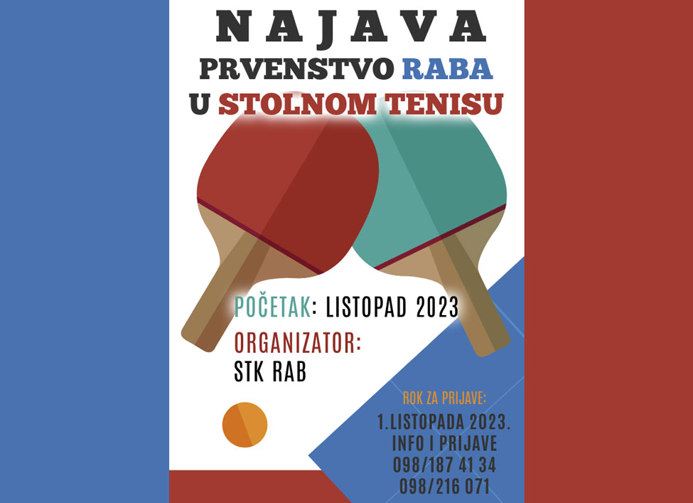 Na jesen nam se vraća prvenstvo Raba u stolnom tenisu