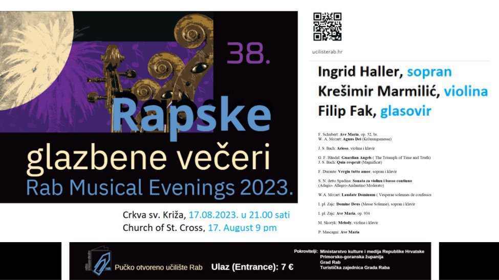 RGV | Koncert u crkvi sv. Križa održat će Ingrid Haller (sopran), Krešimir Marmilić (violina) i Filip Fak (glasovir)