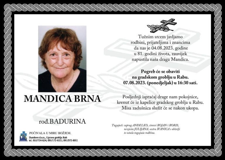 MANDICA BRNA rođ. Badurina