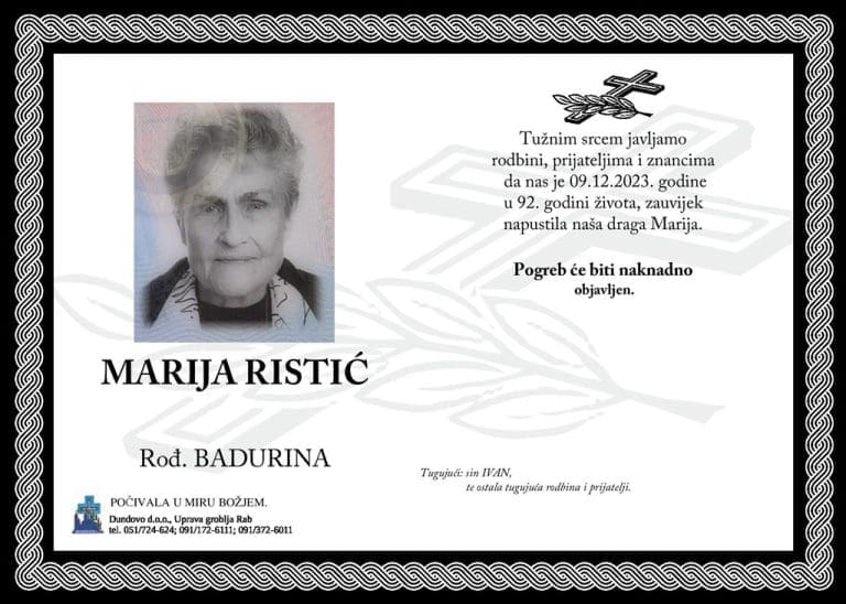 MARIJA RISTIĆ rođ. Badurina