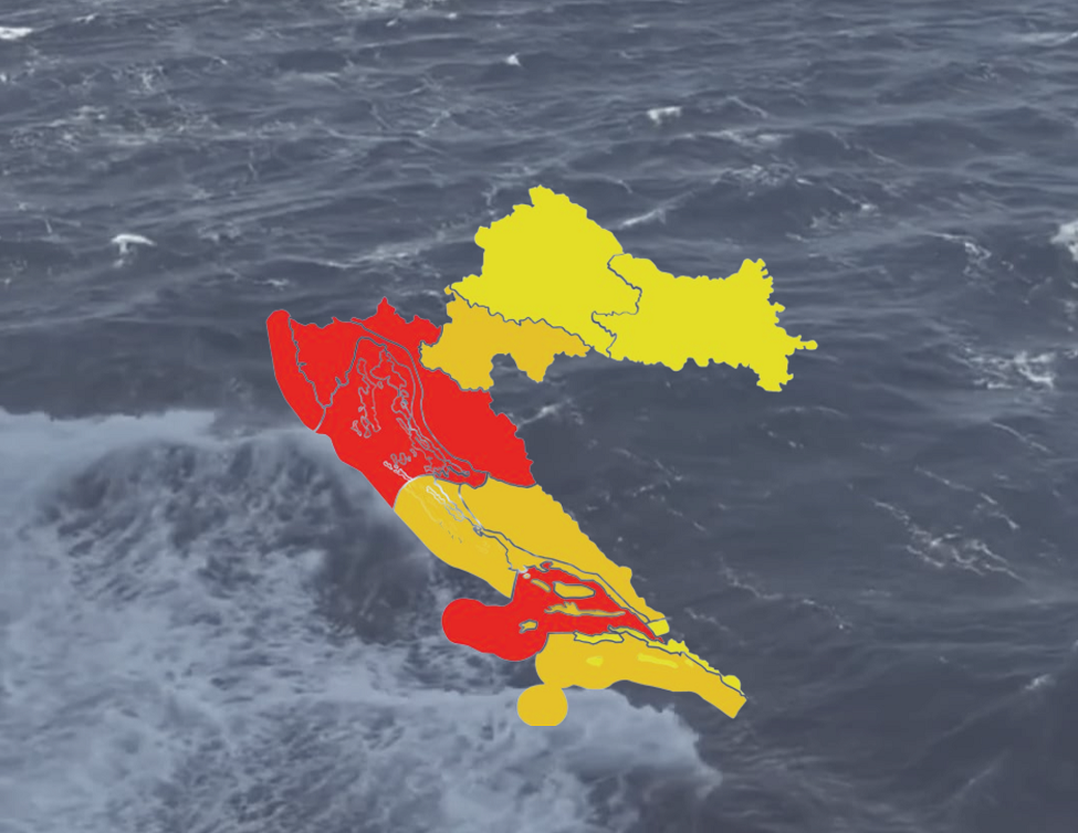 Zbog nepovoljnih vremenskih uvjeta DHMZ izdao upozorenje: Rab pod crvenim meteoalarmom