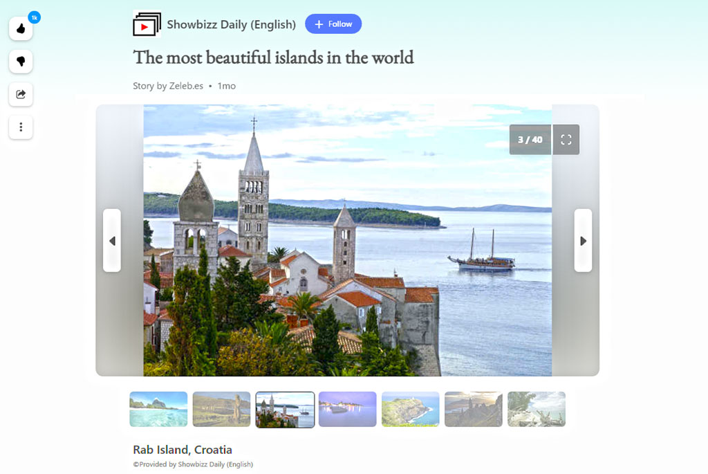 Rab treći na listi 40 najljepših svjetskih otoka prema magazinu Showbizz Daily