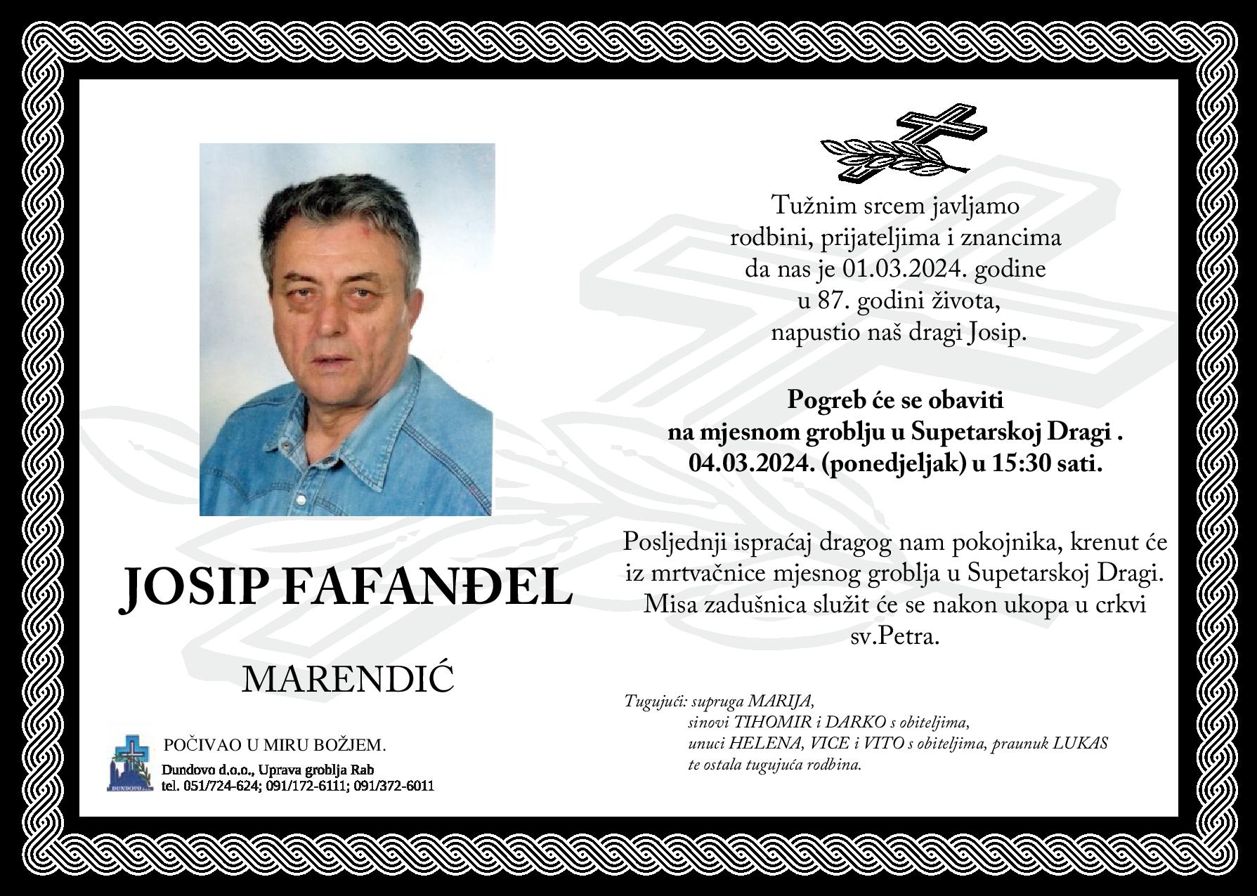 JOSIP FAFANĐEL MARENDIĆ